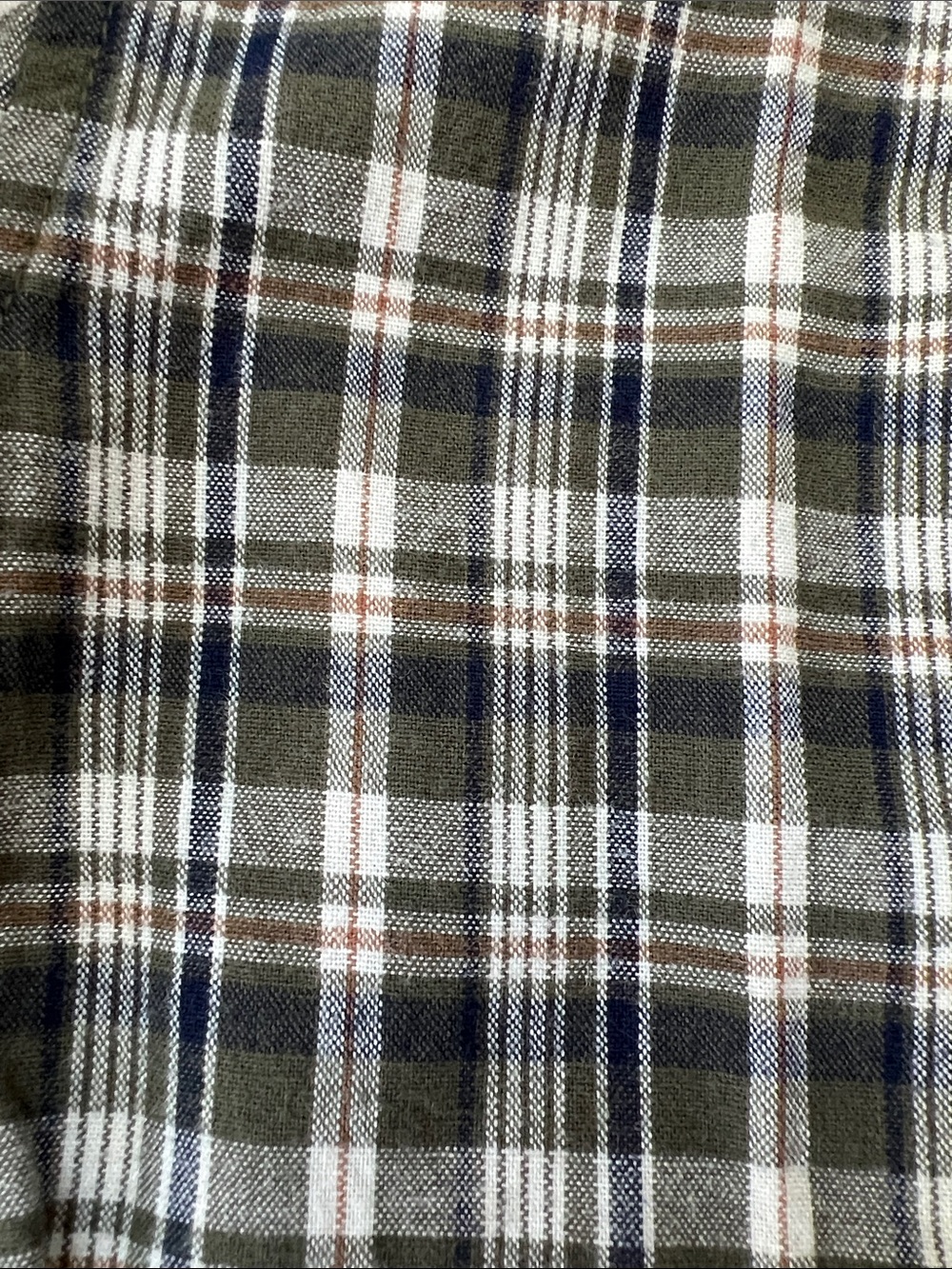 OshKosh B'gosh | 100% Cotton Olive Cream Navy Plaid Button-Down Shirt NWT Sz 3T - Picture 10 of 16